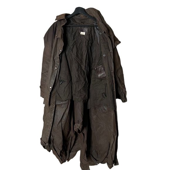 Outback Trading Company Oilskin Duster Long Coat XL - Picture 3 of 5